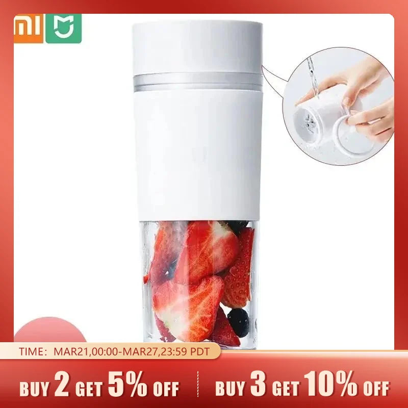Xiaomi Mijia Portable Juicer Cup 300ml Mini Electric Juice Blender Fruit Food Processor Rechargeable Kitchen Mixer Quick Juicing